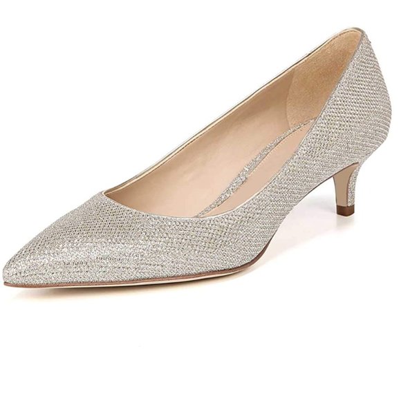 Shoes Ydn Gold Glitter Low Kitten Heel Pumps Pointed Toe Dress Shoes For Office Lady Poshmark